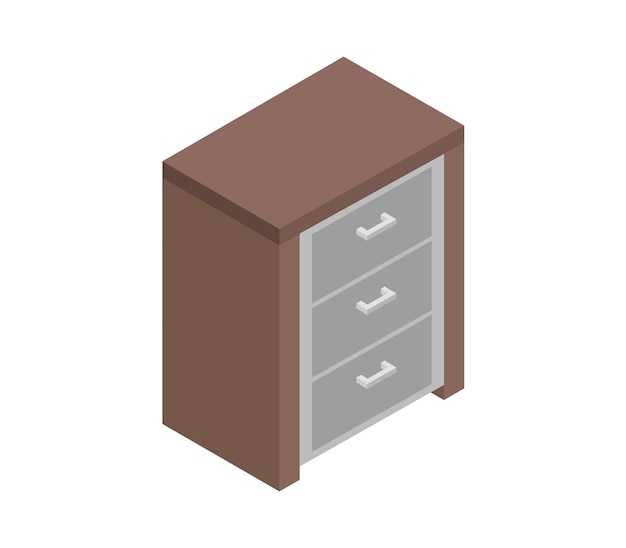 Isometrischer Aktenschrank aus Holz