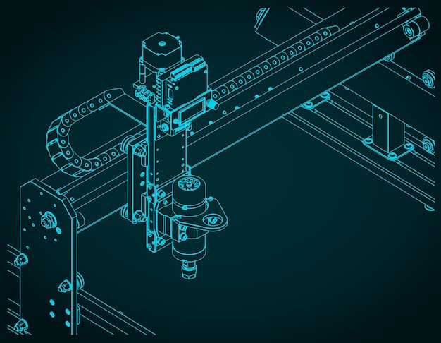 Isometrischer Entwurf des CNC-Routers