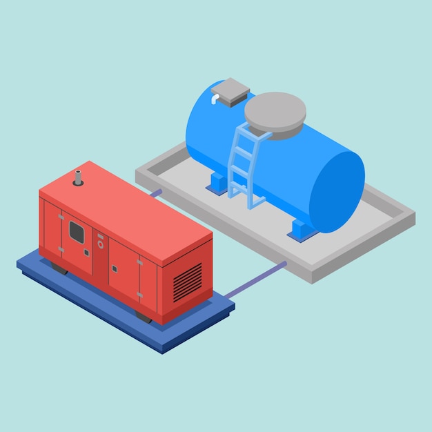 Isometrischer Generator und Wassertank