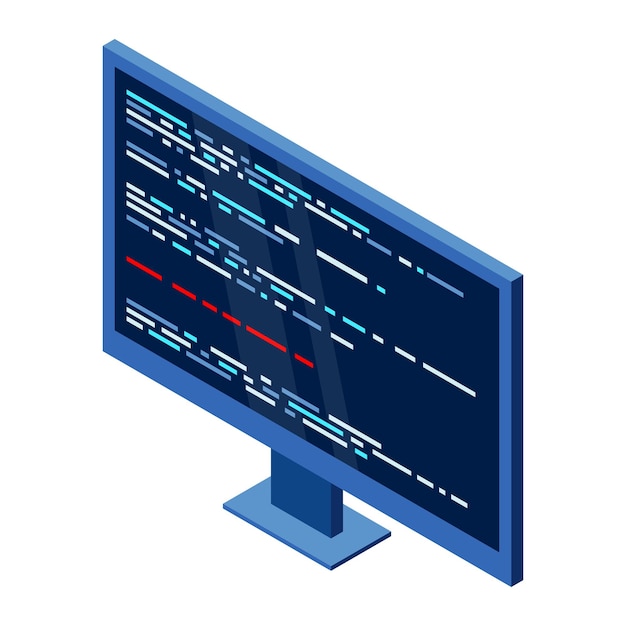 Isometrischer Monitor Computermonitor isometrischer Desktop Moderner Monitor Isometrische Technologie
