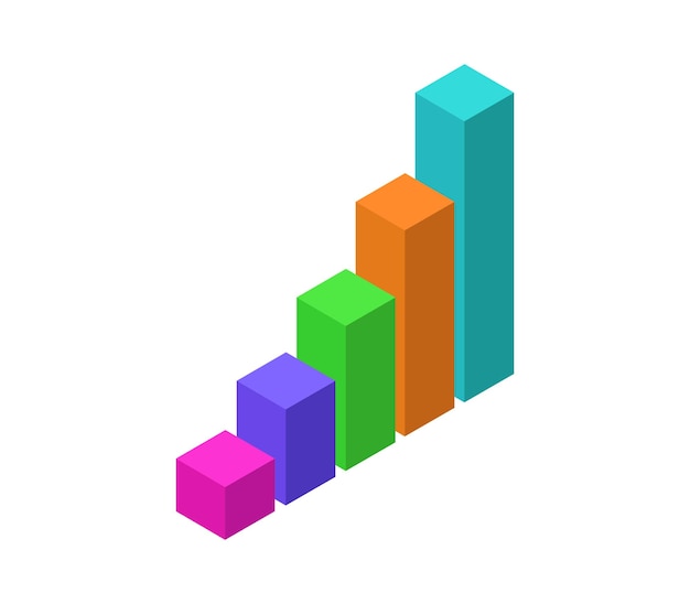 Vektor isometrisches balkendiagramm