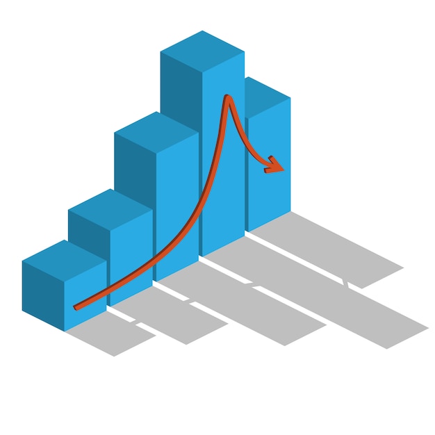 Isometrisches bild. volumendiagramm. alle artikel sind isometrisch. bild.