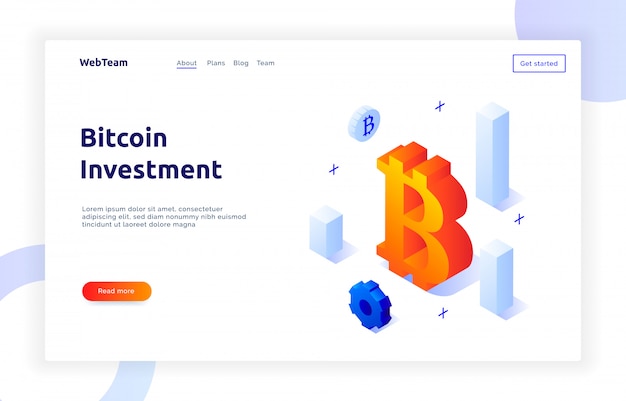 Isometrisches bitcoin-investment-banner