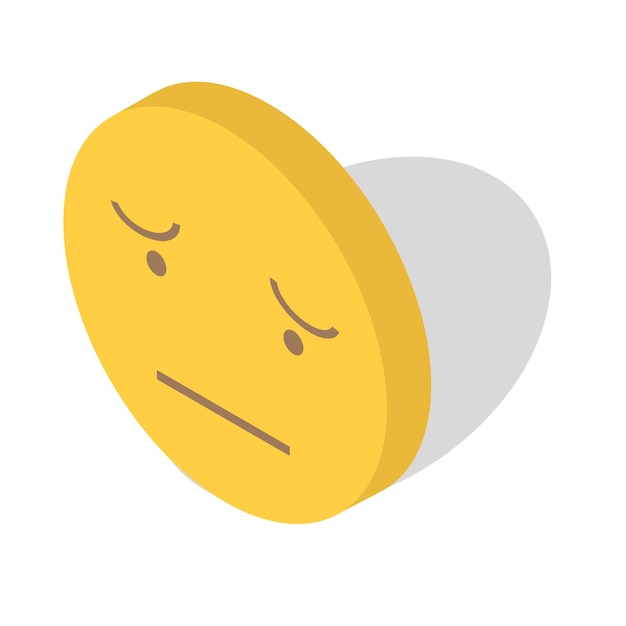 Isometrisches design der traurigen emoji-symbolillustration