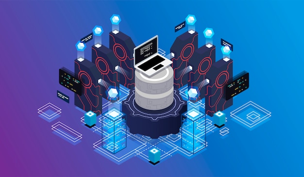 Isometrisches Designkonzept Virtual Reality und Augmented Reality.