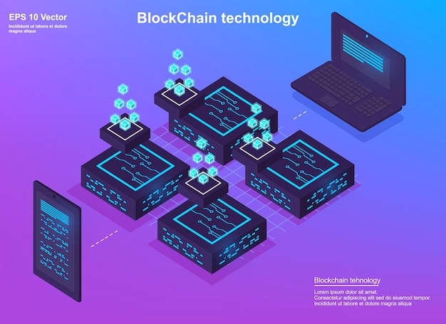 Isometrisches Designkonzept Virtuelle Realität und Entwicklung digitaler Technologien Isometrische Verarbeitung und Speicherung von Vektorinformationen im Rechenzentrum