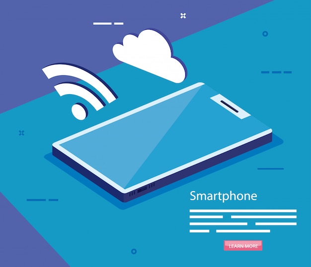 Isometrisches digitales Smartphonevektordesign