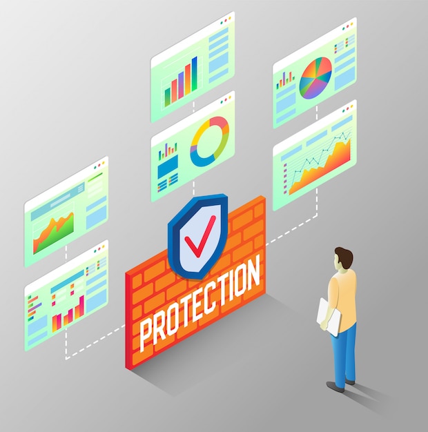 Isometrisches flussdiagramm des schutzberichtsvektors
