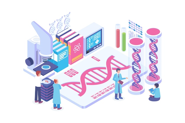 Isometrisches forschungskonzept für die dna-wissenschaft