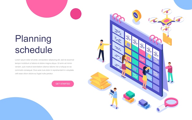 Isometrisches Konzept des modernen flachen Designs des Planungszeitplans