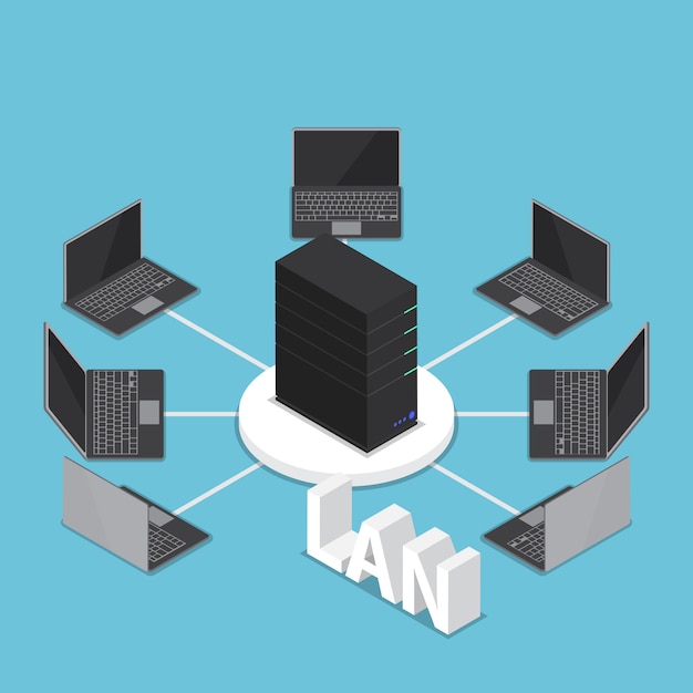 Isometrisches lan-netzwerkdiagramm