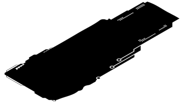 Isometrisches rechteckiges Design Clipart im Tech-Stil isoliert auf weißem Kurz Tech-Platte Kopierraum