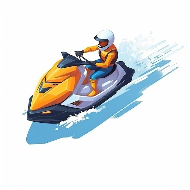 Isometrisches vektor-jet-ski auf weißem hintergrund