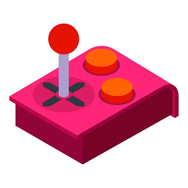 Isometrisches Vektor-Symbol des Game-Controller-Geräts für Webdesign, isoliert auf weißem Hintergrund