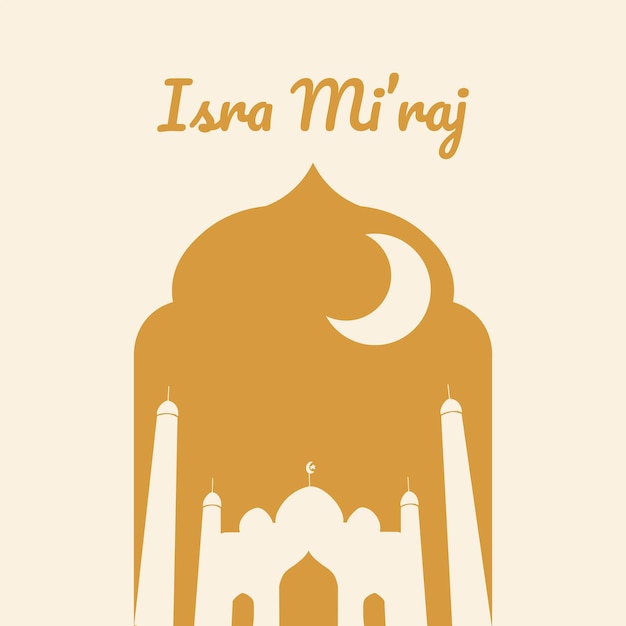 Isra mi'raj einfaches design banner, poster oder social media posts und geschichten