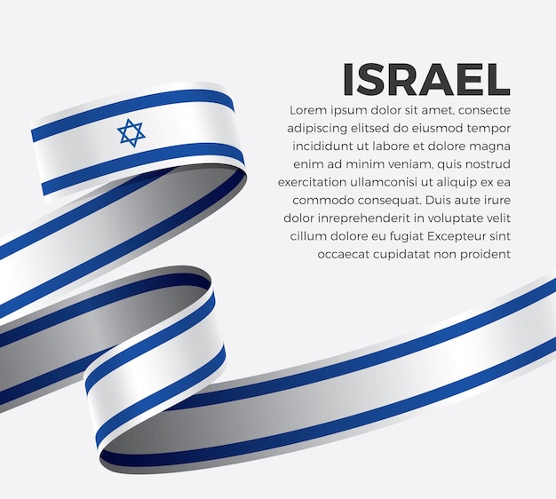 Israelische bandflagge, vektorillustration auf weißem hintergrund