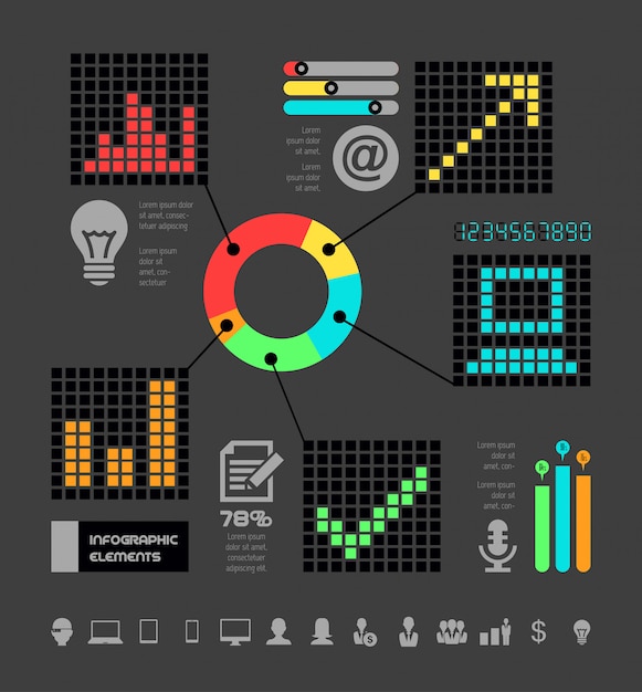 It-industrie infographik elemente