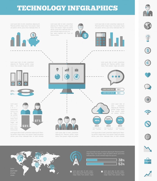 Vektor it-industrie infographik elemente