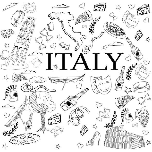 Italien-Linie Kunst-Design-Vektor-Illustration