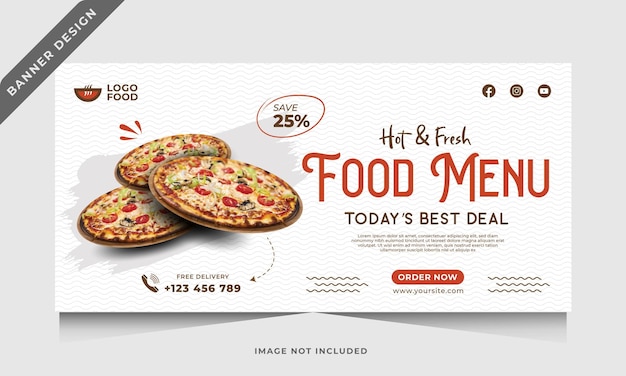 Italienische fast-food-menü-banner-vorlage für werbeaktionen auf web-social-media-design-vorlage