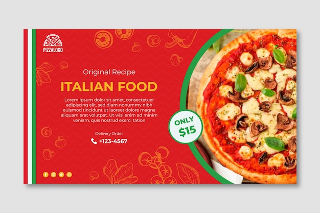 Italienische Lebensmittel-Banner-Vorlage