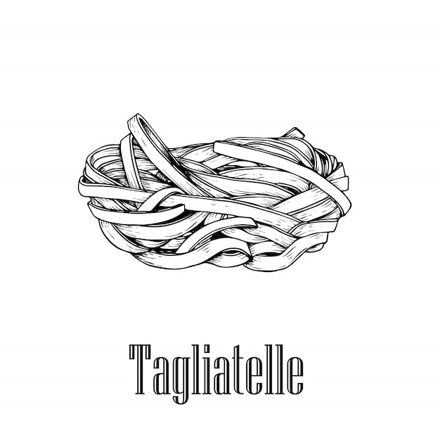 Italienische Pasta Tagliatelle.