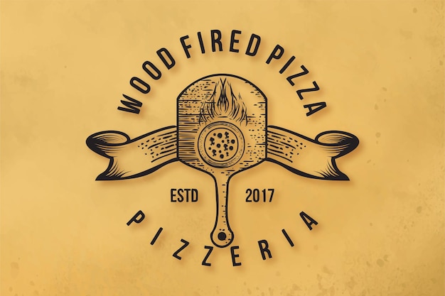 Italienische pizza, holzofen-logo designs inspiration