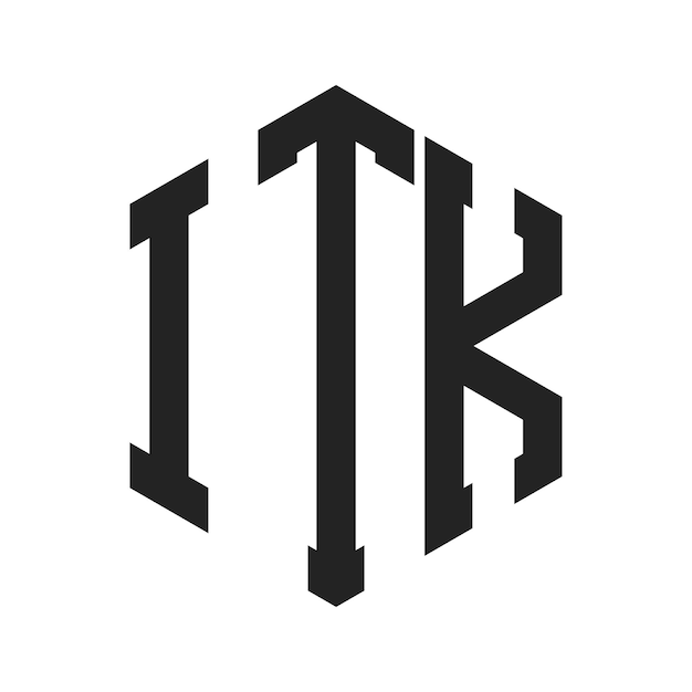 ITK-Logo-Design Anfangsbuchstaben ITK-Monogramm-Logo in sechseckiger Form