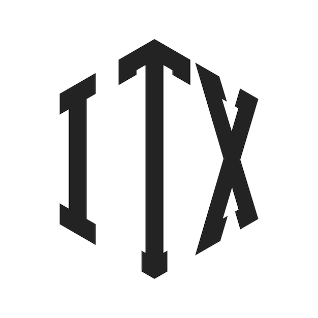 ITX-Logo-Design Anfangsbuchstaben ITX-Monogramm-Logo in sechseckiger Form