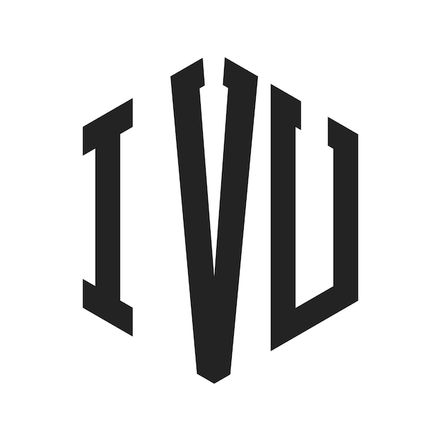 IVU-Logo-Design Anfangsbuchstaben IVU-Monogramm-Logo in sechseckiger Form