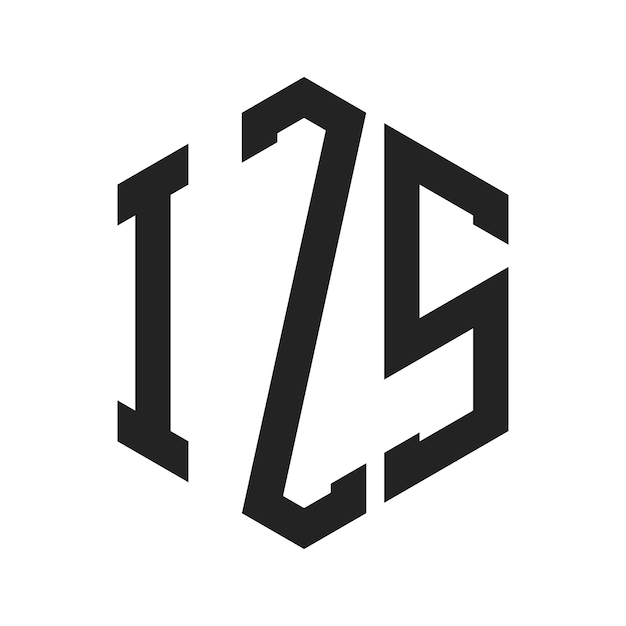 IZS Logo Design Initial Letter IZS Monogram Logo in Form eines Sechseckers