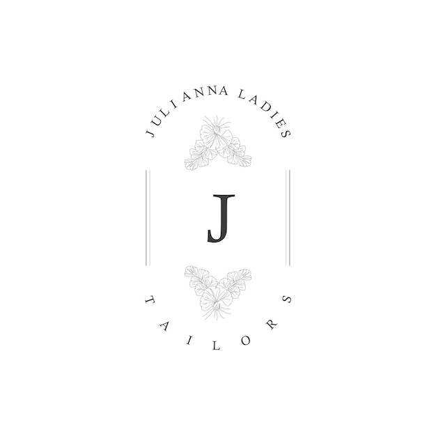 J-buchstabe-logo mit kreativem blumenkonzept für firmengeschäfts-schönheitsimmobilien premium-vektor