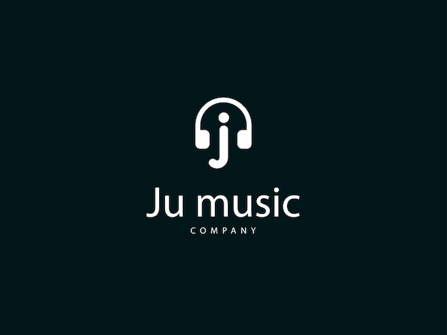 J-buchstaben-logo-design, j-typ-logo mit musikkonzept, einzigartige j-logo-vorlage