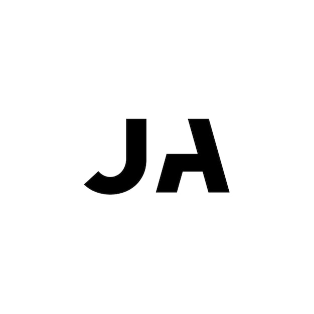 JA Monogramm Logo Design Buchstabe Text Name Symbol Monochrom Logotyp Alphabet Zeichen Einfaches Logo