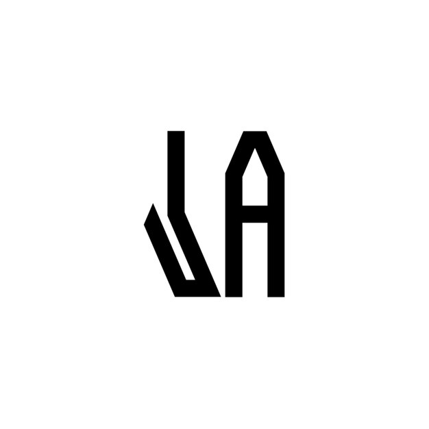 JA Monogramm Logo Design Buchstabe Text Name Symbol Monochrom Logotyp Alphabet Zeichen Einfaches Logo