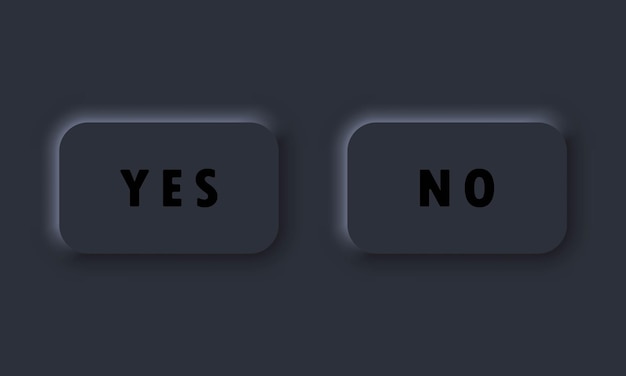 Ja Nein Schaltflächensymbole. Genehmigen oder verweigern Symbol. Symbol für Website. Neumorphe UI-UX. Neumorphismus