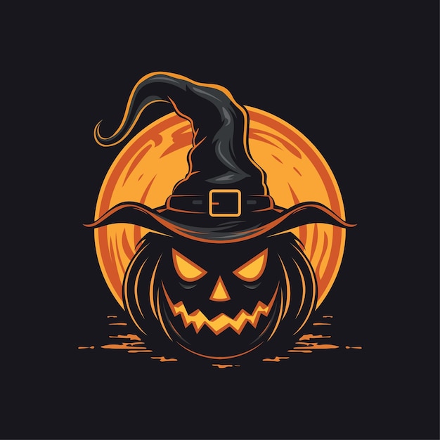 Vektor jack-o-laterne-halloween-illustration, vektordesign, minimalistische halloween-banner-design-vorlage