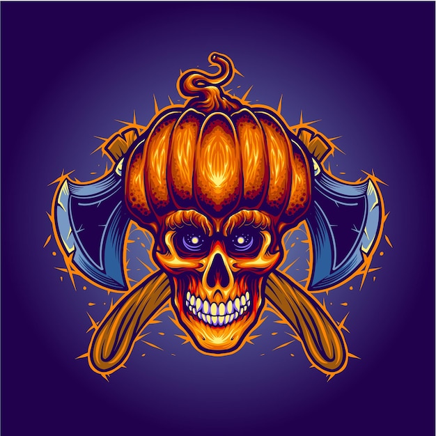 Jack-o-laternen-axt-illustration