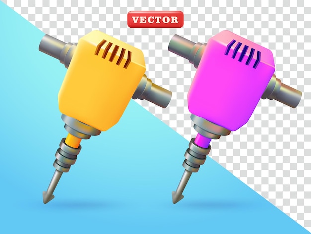 Jackhammer 3D-Vektor geeignet für industrielle und Design-Elemente