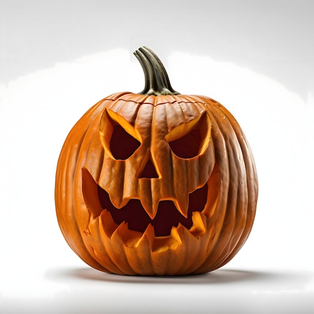 Vektor jackolantern-kürbis-halloween-bild auf weißem, isoliertem hintergrund