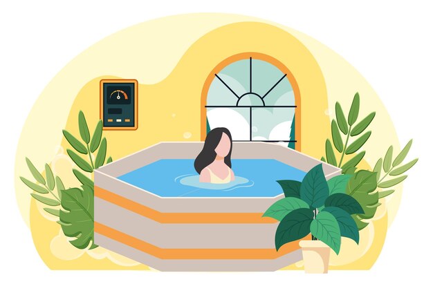 Jacuzzi-Konzept-Illustration stilvoll und schön
