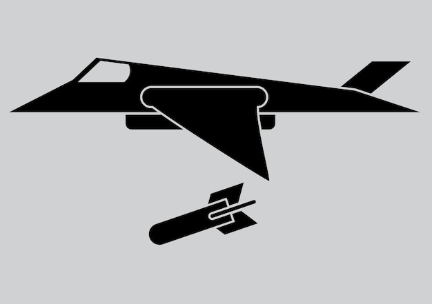 Vektor jagdflugzeug silhouette schwarzer vektor