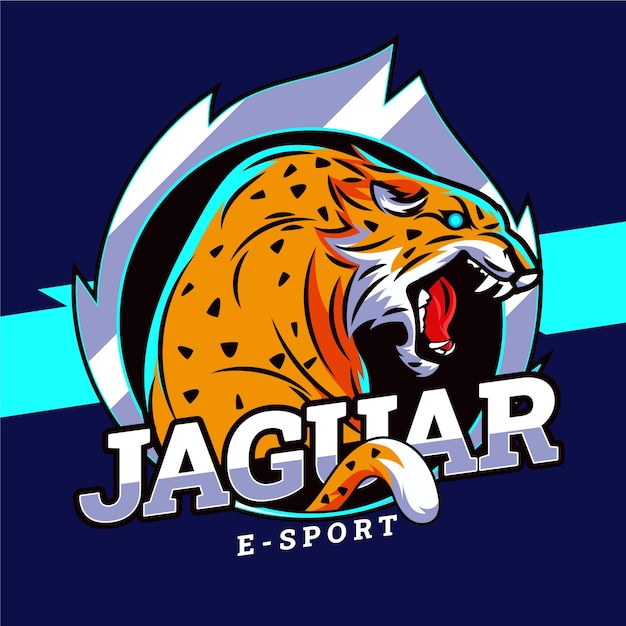 Vektor jaguar-logo im flachen design