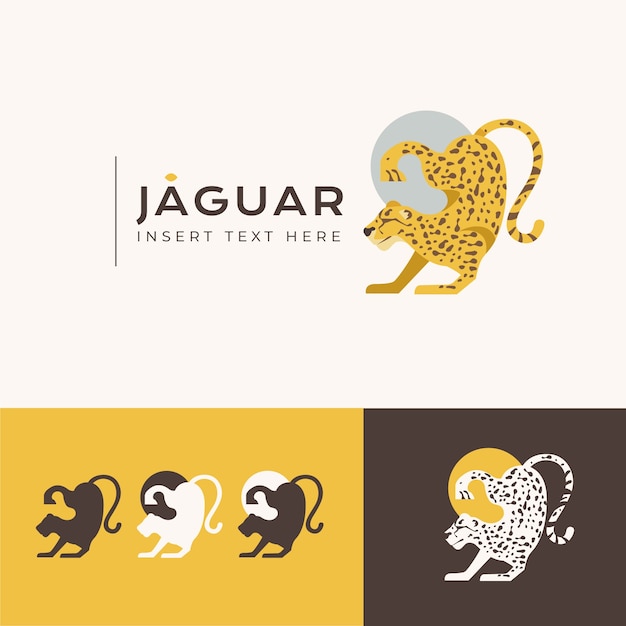 Jaguar-logo-vorlage im flachen design