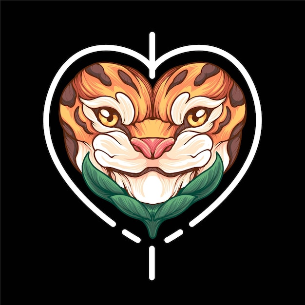 Vektor jaguar und blatt-liebhaber-illustration für t-shirt