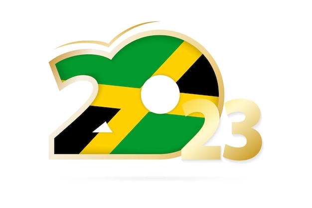 Jahr 2023 mit jamaika-flaggenmuster