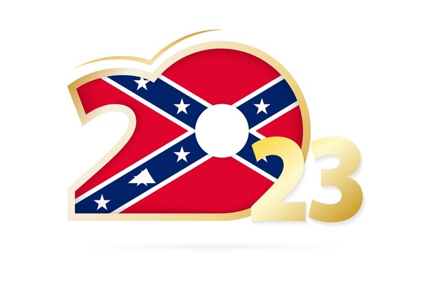 Jahr 2023 mit Konföderierten-Flaggenmuster