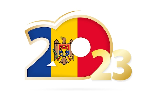 Jahr 2023 mit moldawischem Flaggenmuster