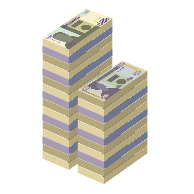 Jamaika-dollar-vektor-illustration jamaika-geldsatz-bundle-banknoten