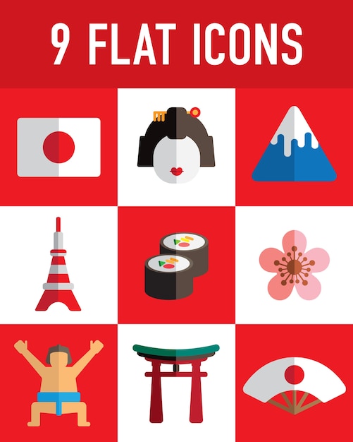 Japan flache symbol